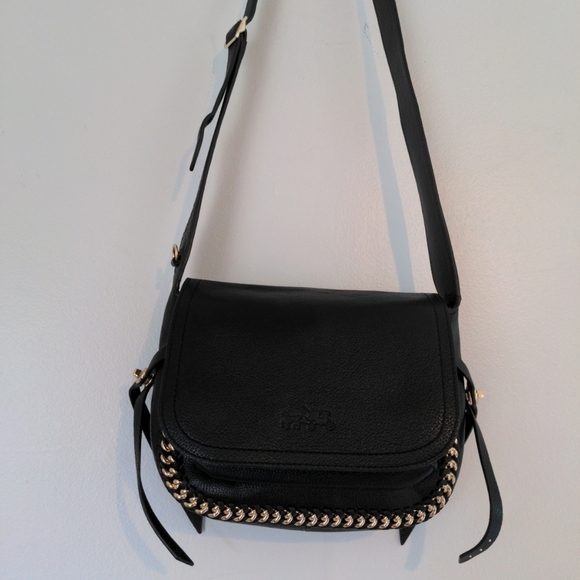 Coach Edie 31 Shoulder Bag Black Leather and Gold Chain Dust Bag Luxury Like New - Picture 1 of 14